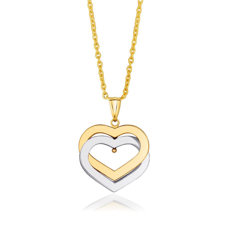 Bids.com 14k Two-Tone Gold Intertwined Hearts Pendant Pendants