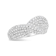 Bids.com 18K White Gold Cluster 2 1/4 Cttw Diamond Fashion Ring (F-G Color, VS1-VS2 Clarity) - Ring Size 7 Rings