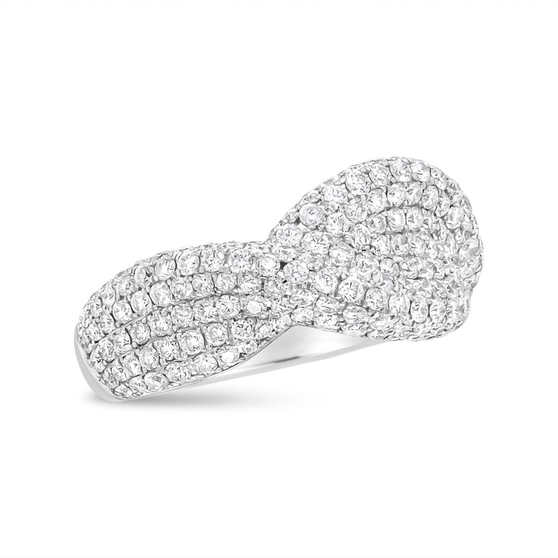 Bids.com 18K White Gold Cluster 2 1/4 Cttw Diamond Fashion Ring (F-G Color, VS1-VS2 Clarity) - Ring Size 7 Rings