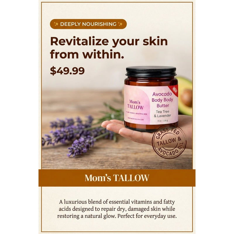 Mom’s Tallow Avocado Tallow Body Butter (8 oz)