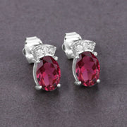 Bids.com 1.35 Carat Genuine Pink Tourmaline and White Diamond 14K White Gold Earrings Earrings