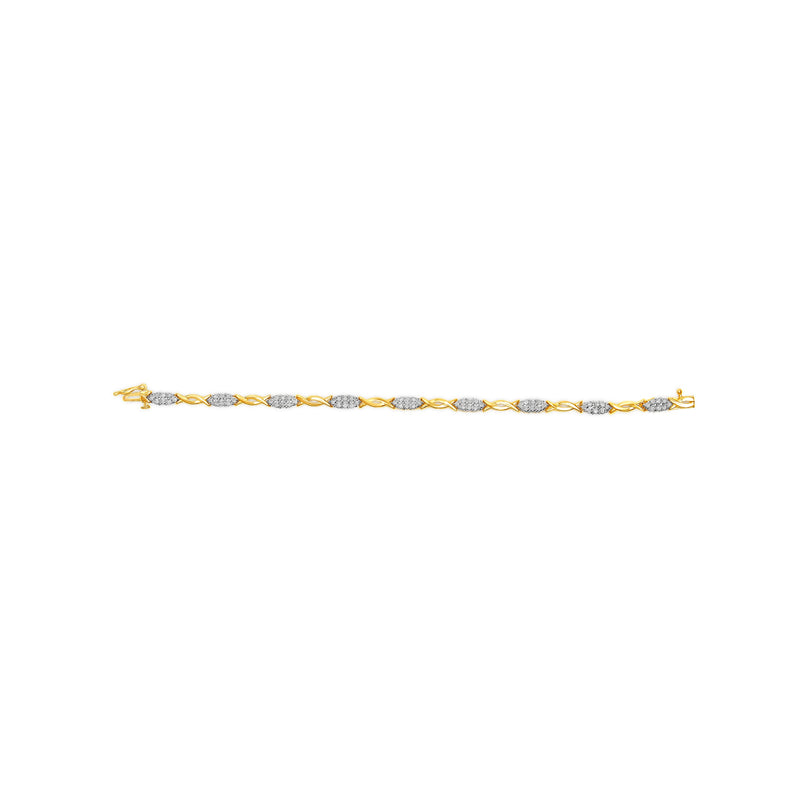 Bids.com 10K Yellow Gold 1.00 Cttw Round-Cut Diamond Spiral Link 7" Bracelet (H-I Color, I2-I3 Clarity) Bracelets