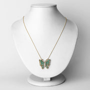 Bids.com 2.60 Carat Genuine Emerald and White Zircon .925 Sterling Silver Necklace Necklaces