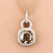 Bids.com IGI Certified 2.50 Carat Genuine Brown Diamond Center and 0.31cttw White Diamond 18K Yellow Gold Pendant (2.81cttw) Pendants