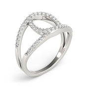 Bids.com 14k White Gold Diamond Loop Style Dual Band Ring (1/2 cttw) Rings