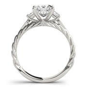 Bids.com 14k White Gold Princess Cut 3 Stone Antique Style Diamond Ring (1 1/8 cttw) Rings
