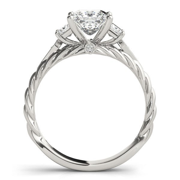 Bids.com 14k White Gold Princess Cut 3 Stone Antique Style Diamond Ring (1 1/8 cttw) Rings