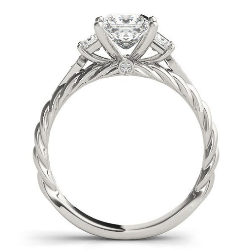 Bids.com 14k White Gold Princess Cut 3 Stone Antique Style Diamond Ring (1 1/8 cttw) Rings