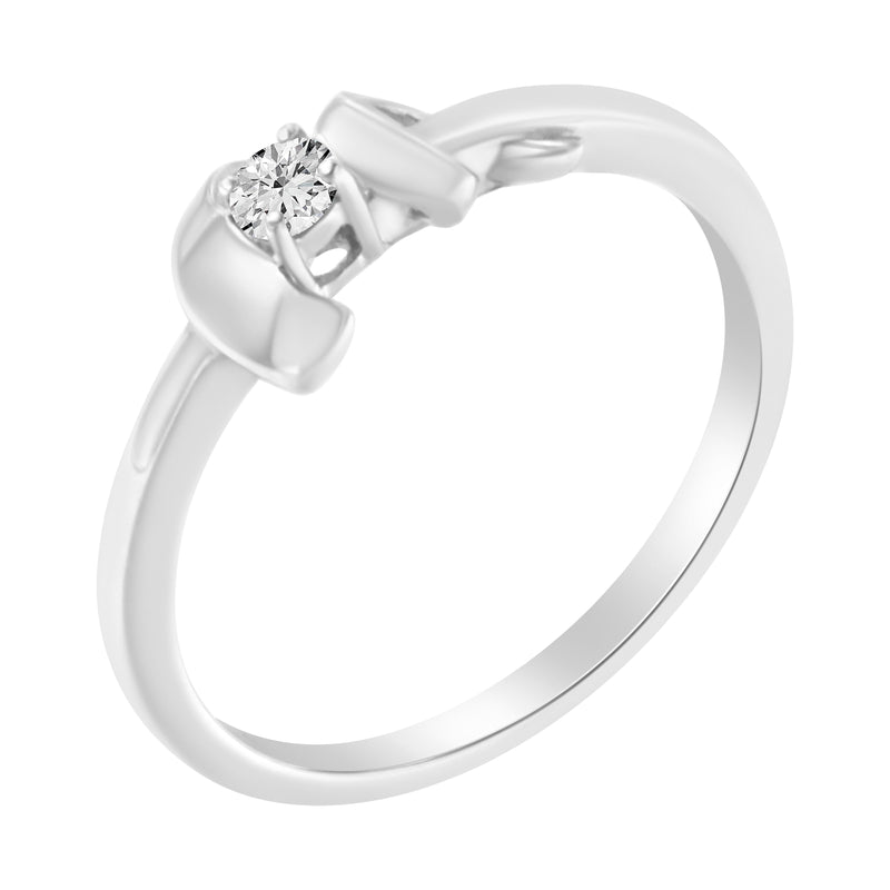 Bids.com 10K White Gold Diamond Promise Ring (1/10 Cttw, H-I Color, SI2-I1 Clarity) - Size 6 Rings