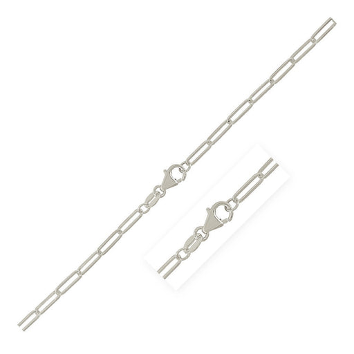 Bids.com Sterling Silver Rhodium Plated Paperclip Chain (2.5 mm) Necklaces