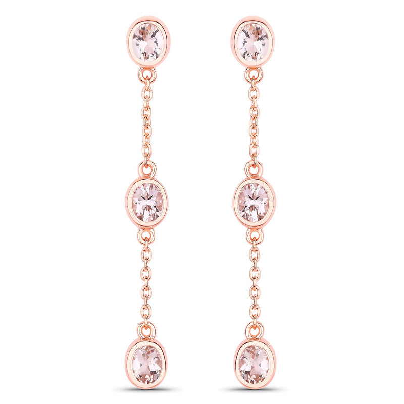 Bids.com 1.62 Carat Genuine Morganite .925 Sterling Silver Earrings Earrings