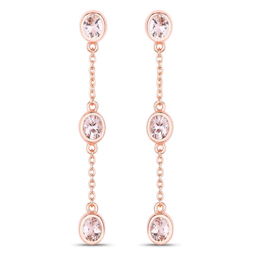Bids.com 1.62 Carat Genuine Morganite .925 Sterling Silver Earrings Earrings
