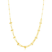 Bids.com 14k Yellow Gold Beaded U Link Chain Necklace Necklaces