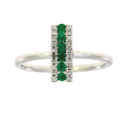 Bids.com .25ct Emerald Diamond Ring 14KT White Gold Rings