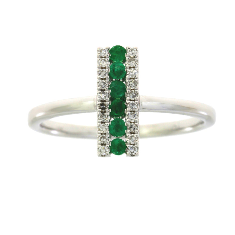 Bids.com .25ct Emerald Diamond Ring 14KT White Gold Rings