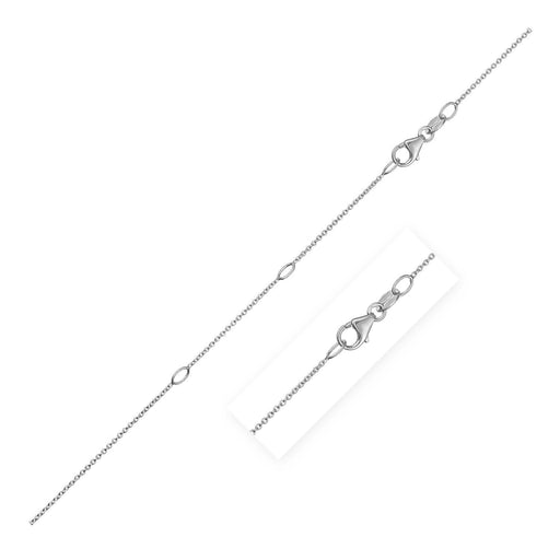 Bids.com Double Extendable Cable Chain in 14k White Gold (0.85mm) Necklaces