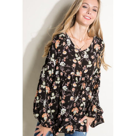 Floral Woven Baby Doll Top