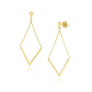 Bids.com 14k Yellow Gold Diamond Shape Chain Drop Earrings Earrings