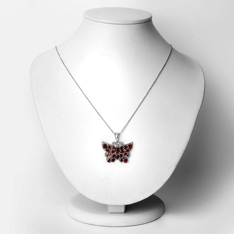 Bids.com 4.90 Carat Genuine Garnet .925 Sterling Silver Pendant Pendants