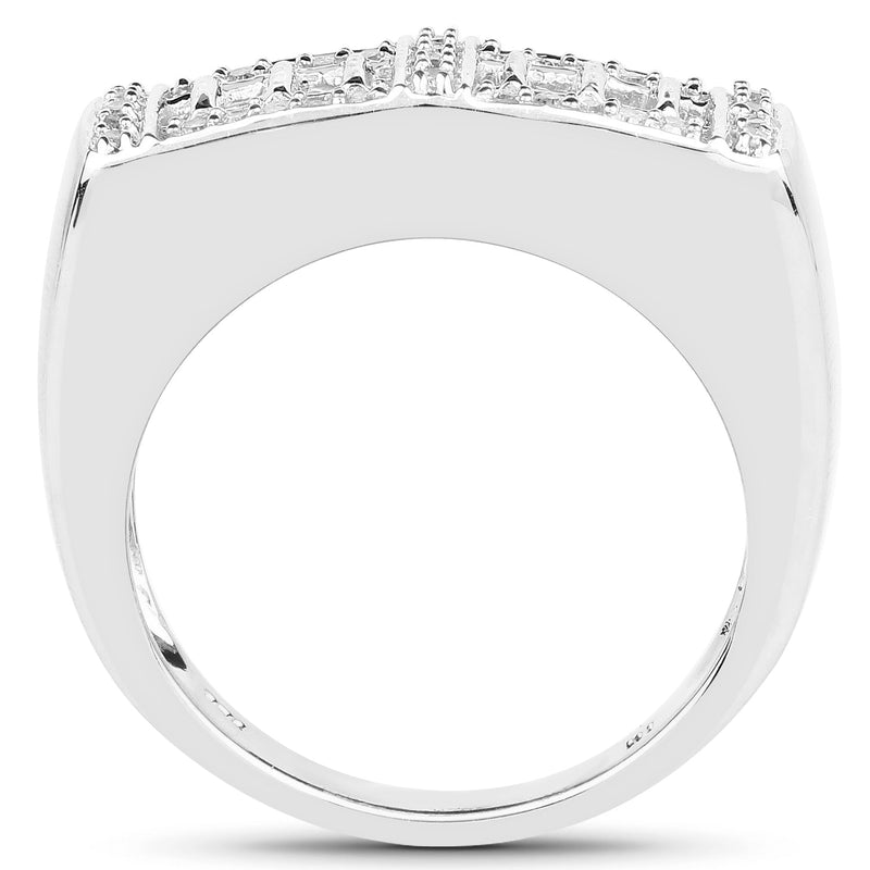 Bids.com 14K Yellow Gold Plated 0.19 Carat Genuine White Diamond .925 Sterling Silver Ring Rings