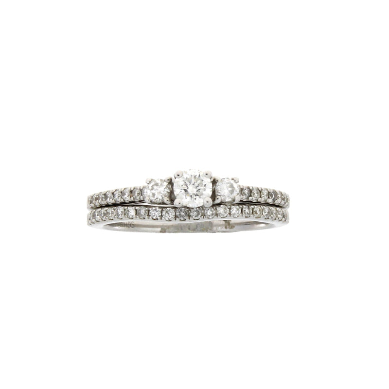 Bids.com .45ct Diamond Engagement Ring Set 14KT White Gold Rings