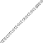 Bids.com .925 Sterling Silver 1/4 Cttw Miracle Set Round Diamond Composite Open Linked Composite Line Bracelet (I-J Color, I3-Promo Clarity) - 7.5" Bracelets