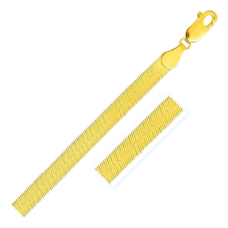 Bids.com 5.0mm 14k Yellow Gold Super Flex Herringbone Bracelet Bracelets