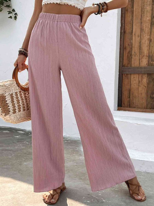 Full Size High Waist Wide Leg Pants by VYSN