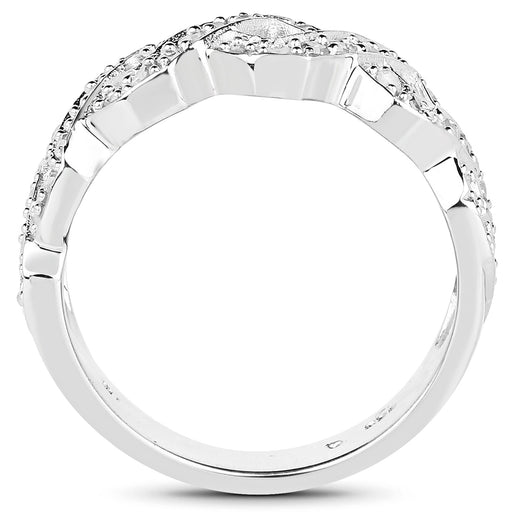 Bids.com 0.40 Carat Genuine White Diamond .925 Sterling Silver Ring Rings