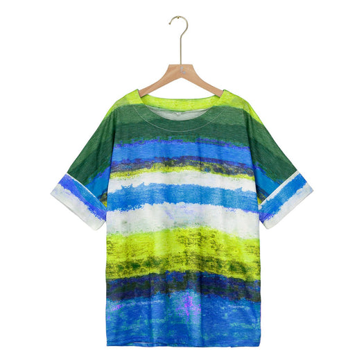 Color Block Round Neck Half Sleeve T-Shirt