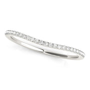 Bids.com 14k White Gold Pave Style Setting Curved Diamond Wedding Band (1/10 cttw) Rings