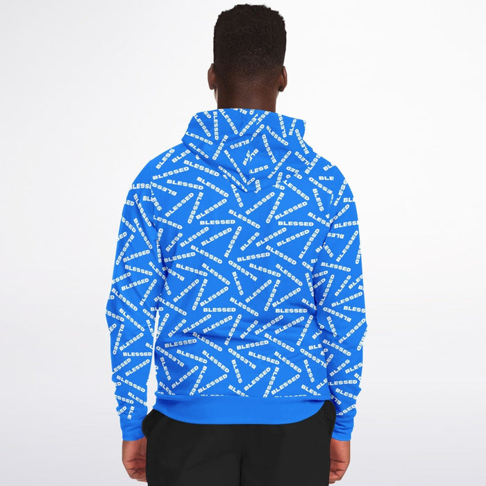 BLESSED Blue Fashion Zip-Up Hoodie