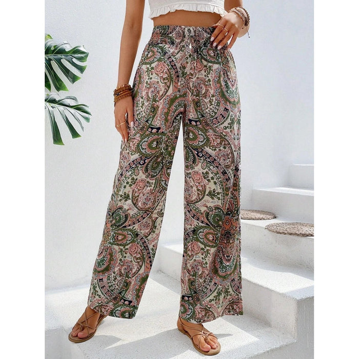 Printed Wide Leg Pants