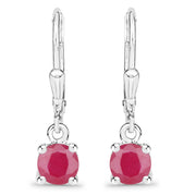 Bids.com 1.20 Carat Genuine Ruby .925 Sterling Silver Earrings Earrings
