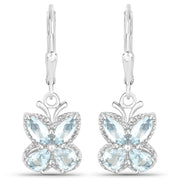 Bids.com 1.76 Carat Genuine Aquamarine .925 Sterling Silver Earrings Earrings