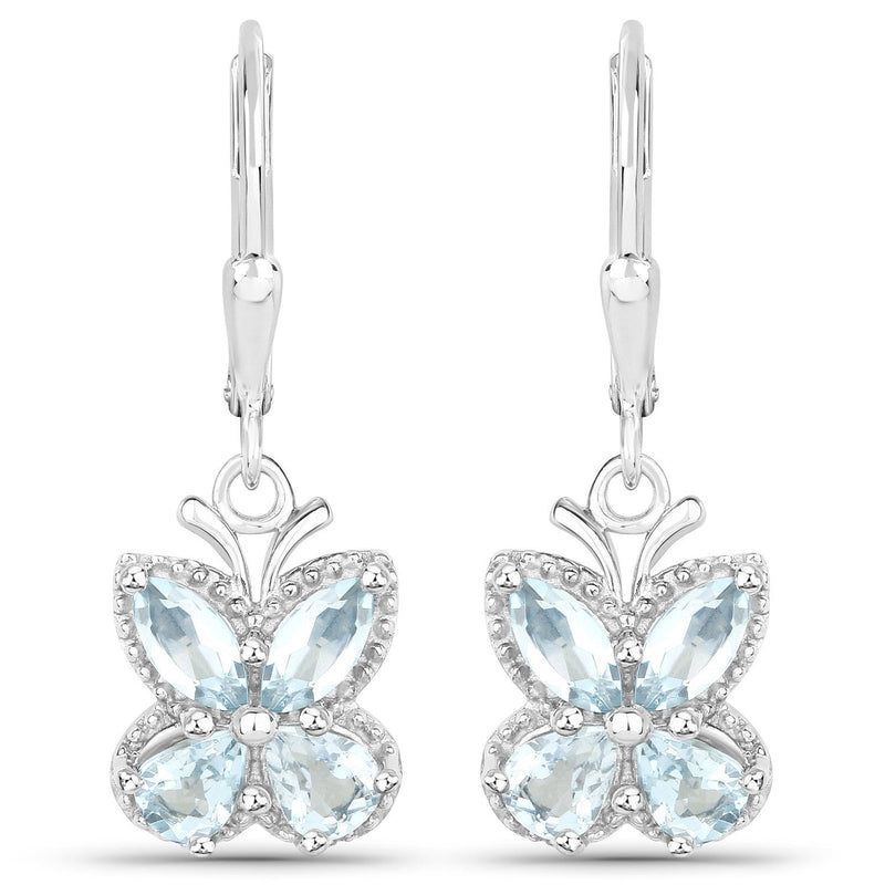 Bids.com 1.76 Carat Genuine Aquamarine .925 Sterling Silver Earrings Earrings