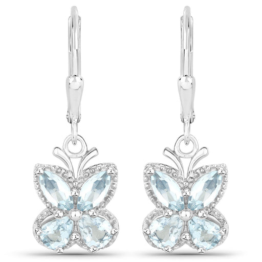 Bids.com 1.76 Carat Genuine Aquamarine .925 Sterling Silver Earrings Earrings