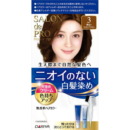 AsiaBeautyMall Dariya Salon De Pro Hair Color Cream Bright Light Brown #3 Hair Color