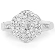 Bids.com 14K Yellow Gold Plated 0.29 Carat Genuine White Diamond .925 Sterling Silver Ring Rings