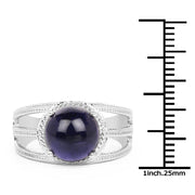 Bids.com 3.65 Carat Genuine Iolite .925 Sterling Silver Ring Rings