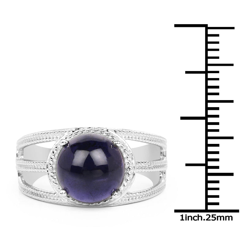Bids.com 3.65 Carat Genuine Iolite .925 Sterling Silver Ring Rings