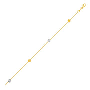Bids.com 14k Two Tone Gold Bracelet with Polished Cubes Bracelets