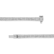 Bids.com 14K White Gold 4 3/8 Cttw Alternating Invisible Set Princess and Baguette Diamond Tennis Bracelet (G-H Color, VS1-VS2 Clarity) - Size 7" Bracelets