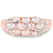 Bids.com 1.50 Carat Genuine Morganite .925 Sterling Silver Ring Rings
