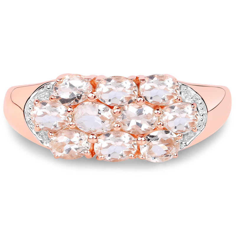 Bids.com 1.50 Carat Genuine Morganite .925 Sterling Silver Ring Rings