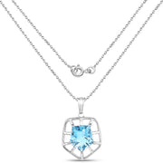 Bids.com 7.60 Carat Genuine Blue Topaz .925 Sterling Silver Pendant Pendants