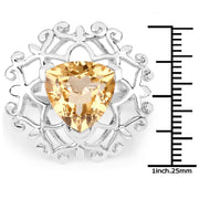 Bids.com 5.71 Carat Genuine Citrine .925 Sterling Silver Ring Rings