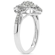 Bids.com 0.63 Carat Genuine White Diamond & Yellow Diamond .925 Sterling Silver Ring Rings