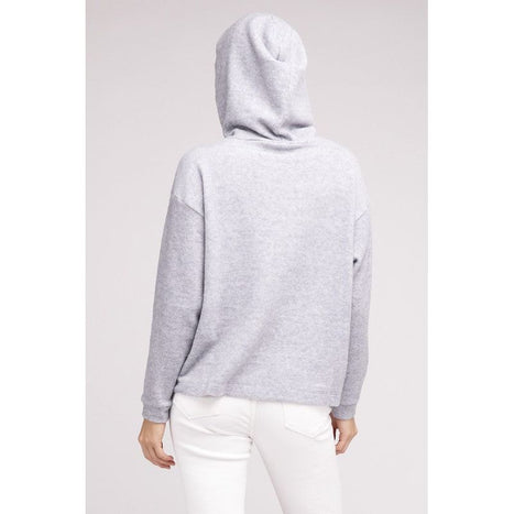 Hooded Brushed Melange Hacci Sweater