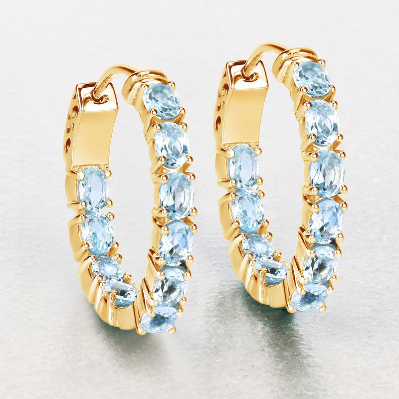Bids.com 3.80 Carat Genuine Blue Topaz .925 Sterling Silver Earrings Earrings